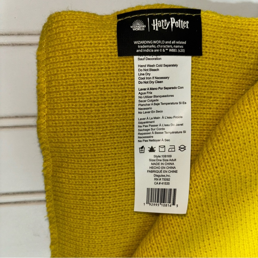 Harry Potter Hufflepuff Scarf Yellow Black Cosplay Halloween Costume New OS - Picture 6 of 6
